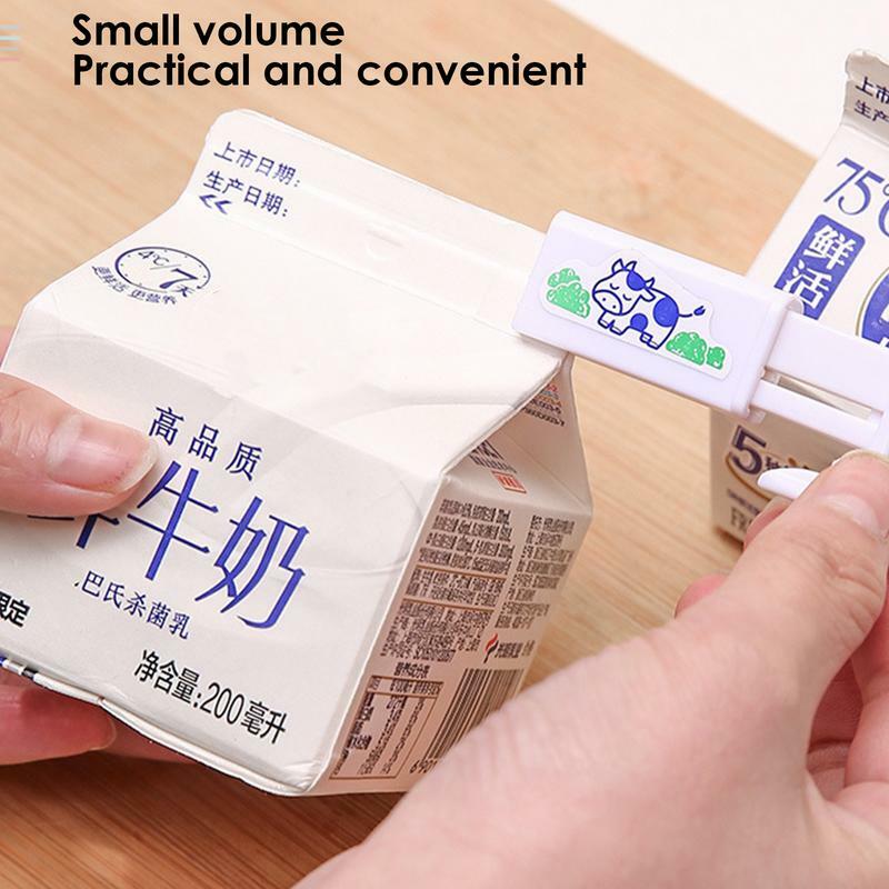 Bancs de boîte à lait en plastique de style japonais, banc de boisson en boîte, clip de sac de collation, banc alimentaire, gadgets de cuisine, 2 pièces