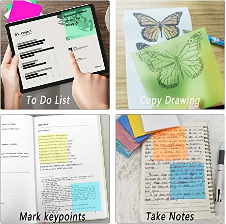 Impermeável transparente auto-adesivo Memo Pads, Sticky Bookmark, Ver Através Postou, Escritório e Escola Sticky Notes Marcador, 50 Folhas
