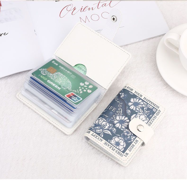 New Floral Card Bag Multiple Cards Slots ID Bank Credit Card Covers for Women Large Capacity Card Holders