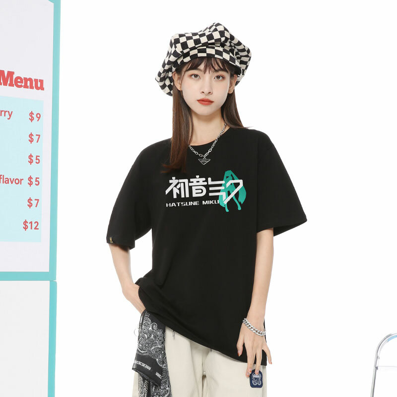 Letnia Hatsune nie do wspólnego t-shirtu damska animacja z krótkim rękawem dwa juany miku cebula niang ból ubrania bawełniane ubrania