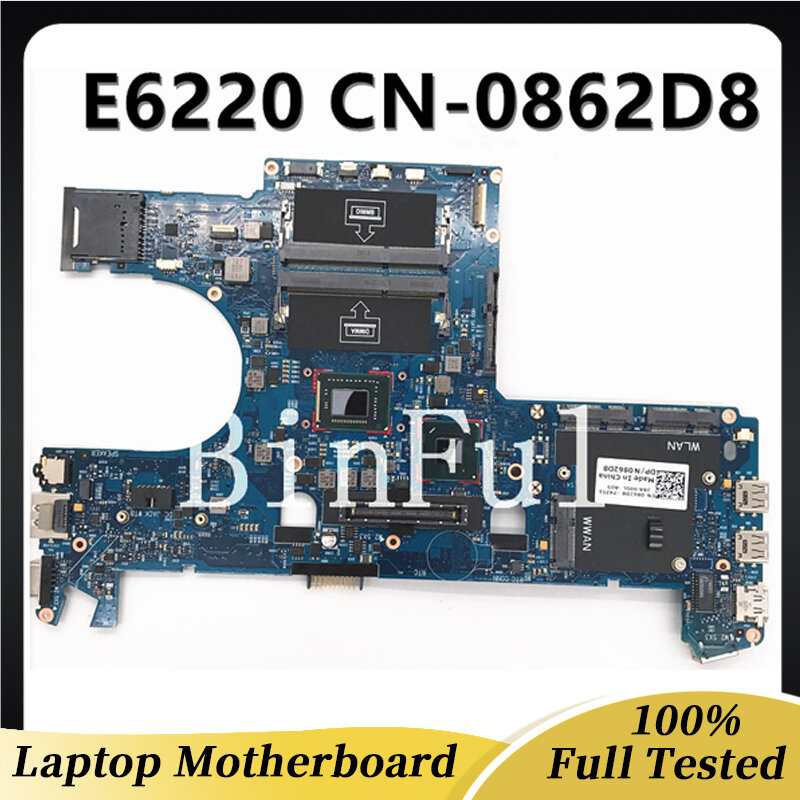 CN-0862D8 0862D8 862D8 E6220 노트북 마더 보드 용 고품질 메인 보드 6050A2428801-MB-A01 I5-2540M CPU 100% 완전 테스트 됨 OK