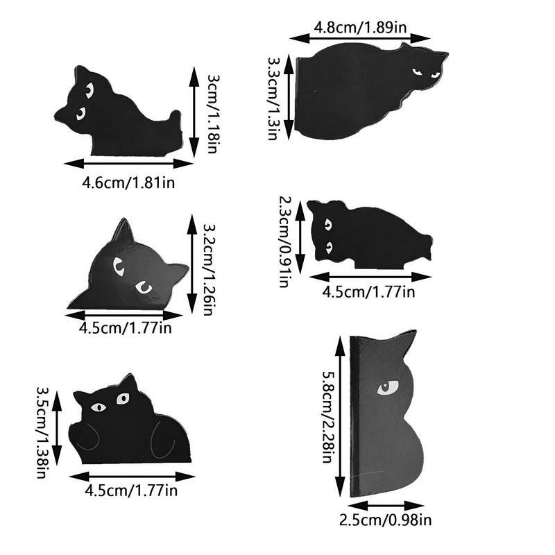 6 teile/satz Katze magnetische Lesezeichen niedlichen Buch Seite Marker Clips lustige Büros Schule Geschenk für Buch liebhaber Kinder Studenten