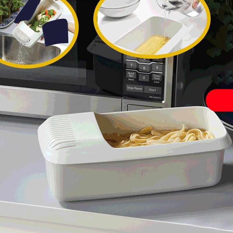 Olla para Cocinar Pasta en microondas, utensilio para Cocinar Pasta y verduras, sin BPA