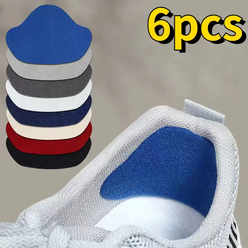 6 pezzi adesivi per la riparazione di scarpe sportive protezione per il tallone in pelle scamosciata fori per la riparazione antiusura toppe autoadesive solette Pad inserto per la cura dei piedi
