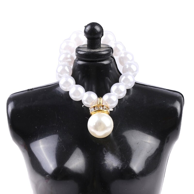 Accessoires pour maison de poupée, Imitation de perles, collier, Bracelet, boucles d'oreilles, bijoux, 30CM, 1:6