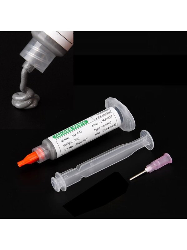 138/183℃ Solder Paste Syringe Flux for Soldering SMD BGA IC PCB Needle Tube Tin Solder Paste Welding Paste Welding Components