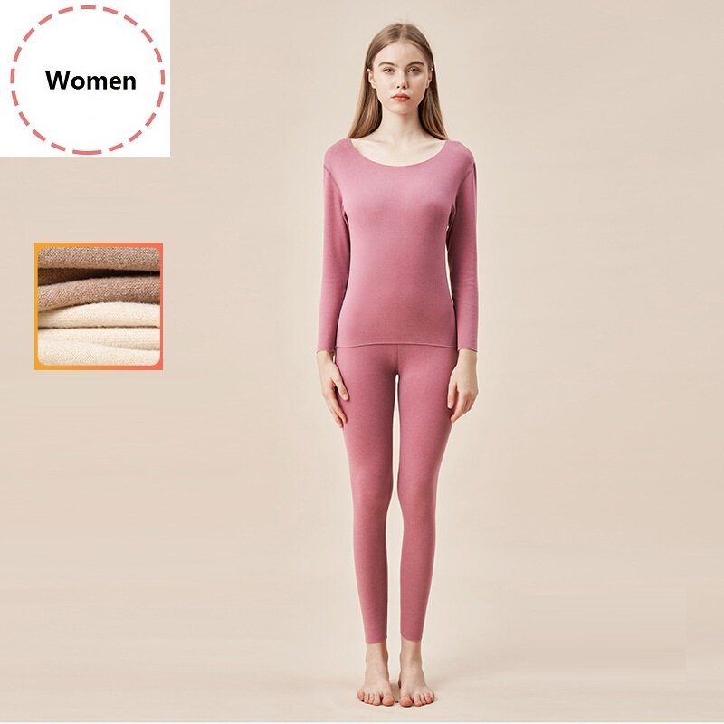 2022 Winter Couple Keep Warm AB Side Thermal Suit Long Johns Seamless Warm Thermal Underwear For Men Women