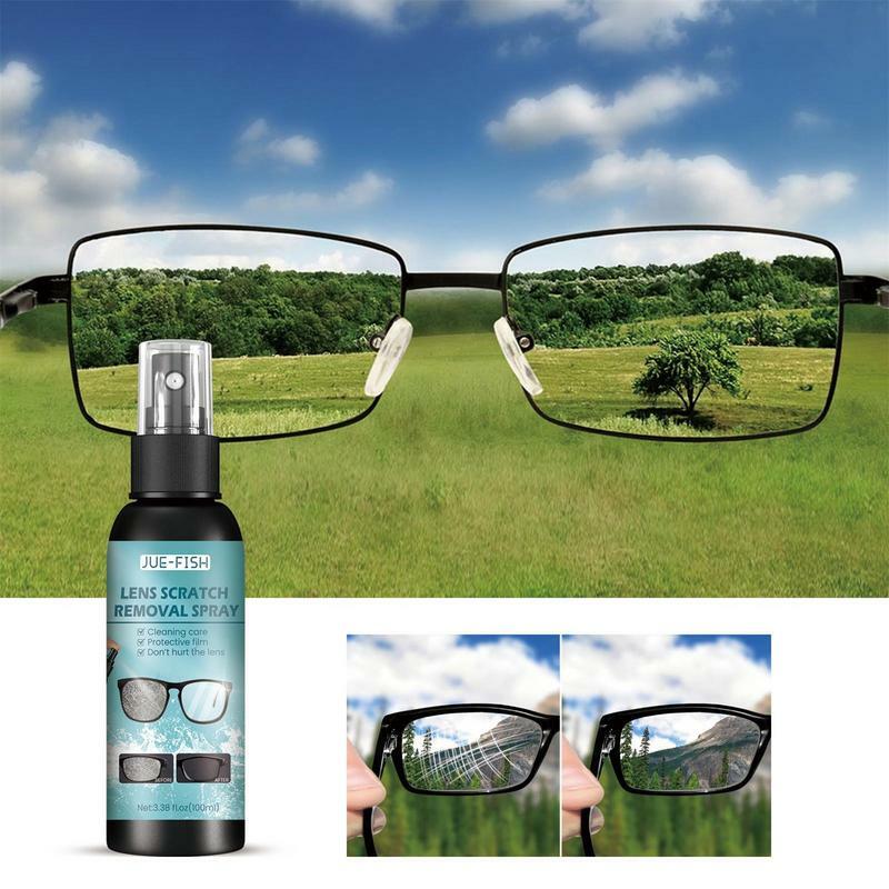 Eyeglass Lens Cleaner Spray Líquido, Removedor de Riscos, Limpeza de Impressões Digitais, Óculos Seguros, Borrão, 100ml