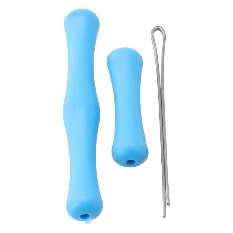 Tali busur jari silikon 2x panahan 2 * tali busur pelindung jari biru 1 * Thimble 2 pemegang dengan jarum praktis
