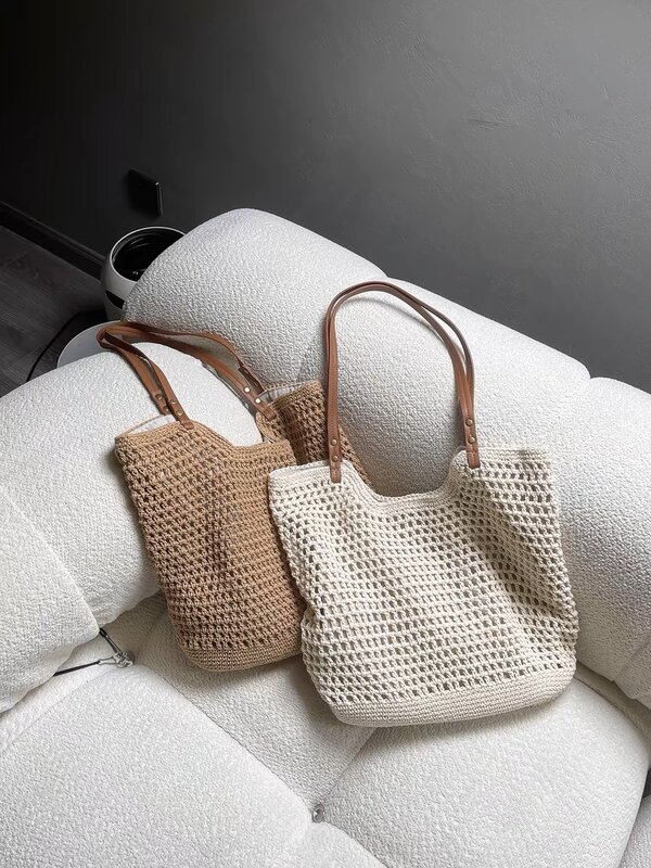 Cotton Thread Woven Bag Tote Bags 2024 Handbags Luxury Designer High Quality Sac De Luxe Femme Super Copy Brand Y2k Replicas