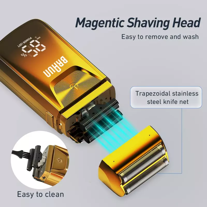 Braun-maquinilla de afeitar eléctrica para hombre, cortadora de pelo, afeitadora profesional de peluquero, máquina de afeitar de lámina recíproca, USB