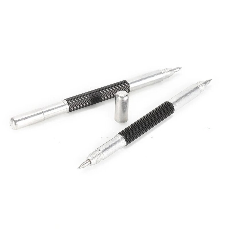 Bolígrafo de trazado de doble punta, 2 piezas, punta de carburo de tungsteno, bolígrafo de letras de 3mm, bolígrafo de marcado