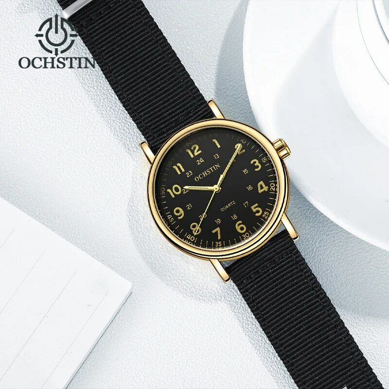 Популярные модели 2024 года, простые и удобные креативные часы из нейлоновой серии, многофункциональные кварцевые часы с механизмом, мужские часы