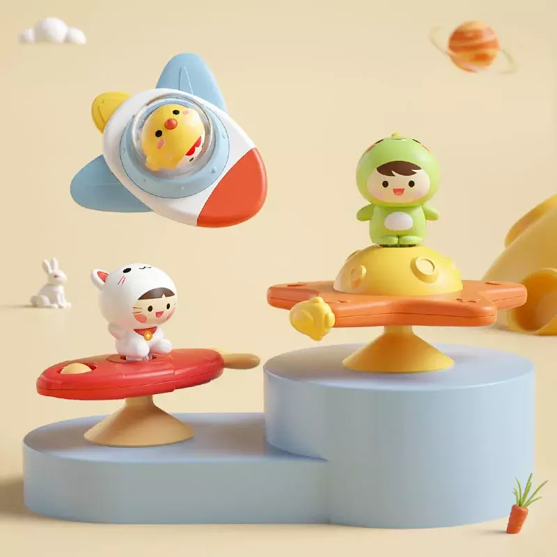 아기용 재미있는 목욕 식사 의자 장난감, 유아용 귀여운 만화 동물 스피너, 유아용 장난감, 소년 소녀 장난감