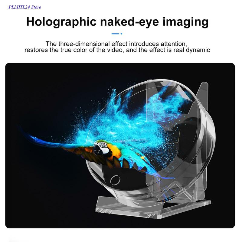 Proyector de holograma 3D, máquina de publicidad de escritorio, pantalla LED, señal Wifi, ojo desnudo, lámpara holográfica, reproductor, Control remoto