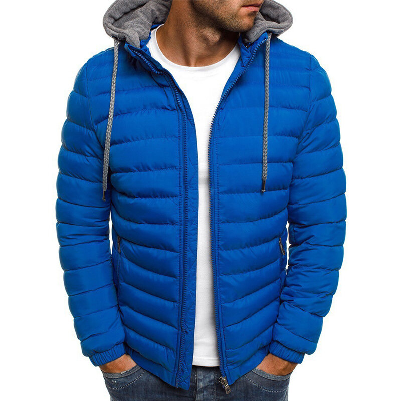 メンズ単色フード付きジャケット、引きひも、厚く、暖かい、大きいサイズ、ゆったりとしたパーカー、カジュアル、ストリートファッション、冬