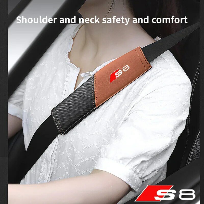 Tampa do cinto de segurança do carro para Audi S8, Shoulder Pad, Acessórios Interiores, 1Pc