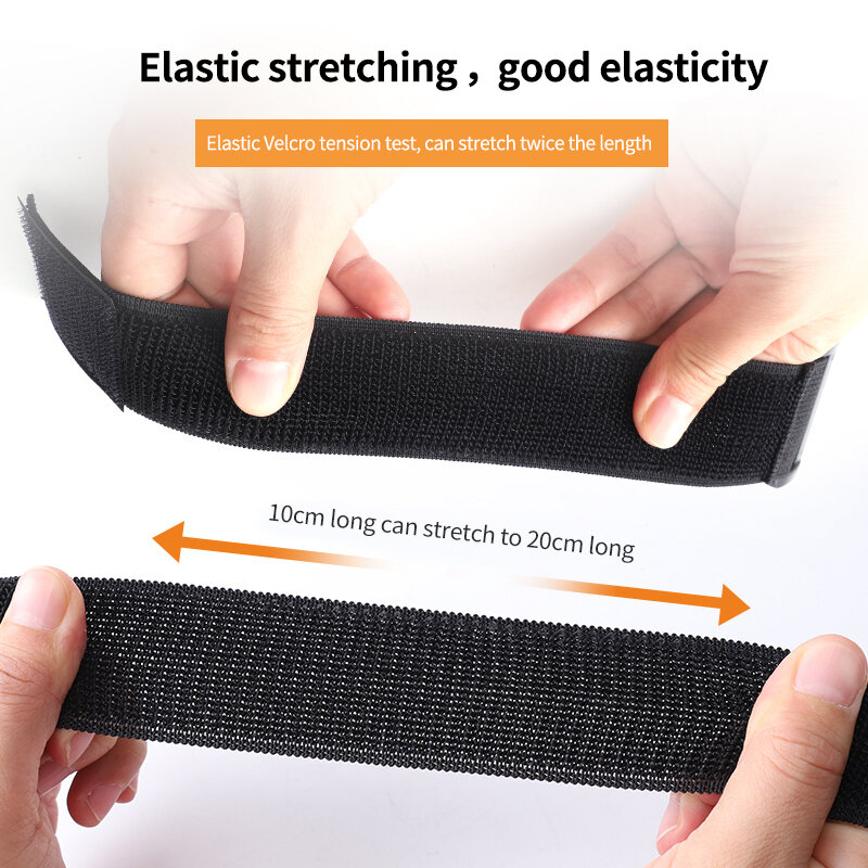 Fibbia inversa elastica personalizzabile Magics Nylon fascia elastica Hook Loop fascette per cavi cinghie nastro di fissaggio appiccicoso muslimah