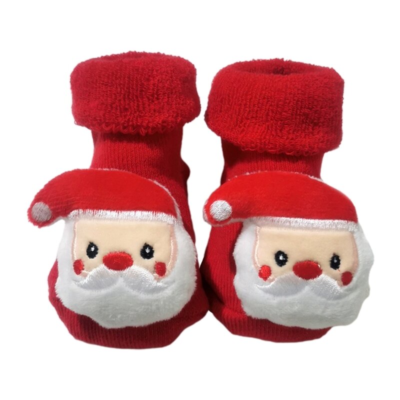 Rutschfeste Weihnachtssocken mit Griff, warme Socken, Geschenk für Kinder, Neugeborene, Kleinkinder