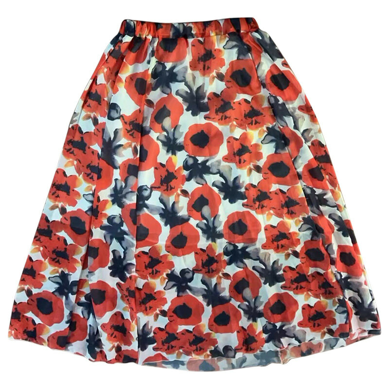 Boho Women Vintage Skirts Summer Bohemian Elegant Floral Printed Ladies Mini Skirts 2024 Hot Selling Half Dress For Vacation