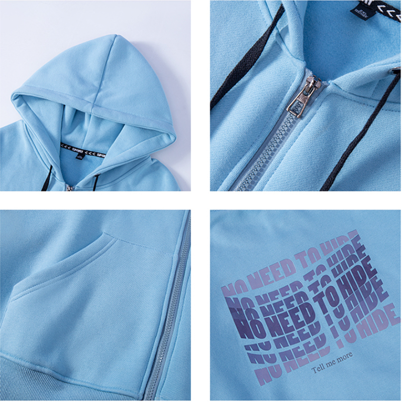 Hoodie Musim Semi Musim Gugur Pria Baru Pakaian Pasangan Desain Berpola Huruf Warna Solid Kaus Mantel Luar Ruangan Harian Lengan Panjang