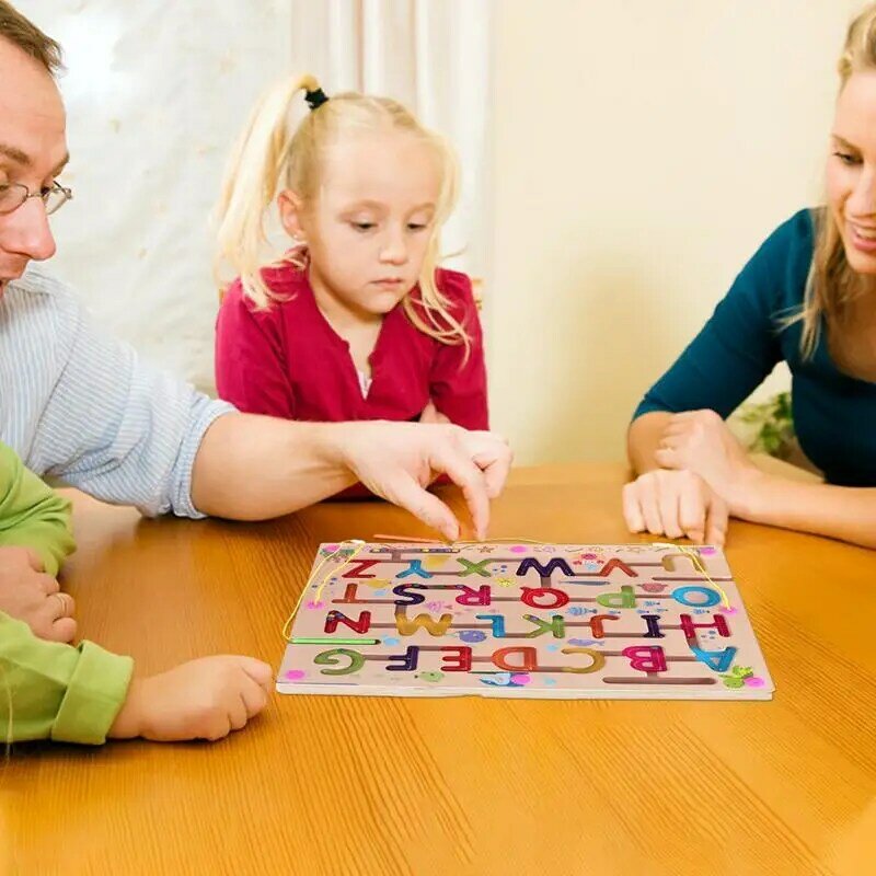 Labirinto Magnético Aprendendo e Contando Puzzle Board, Reconhecimento de Cores, Montessori, Habilidades Motoras Finas, Brinquedos para 3 + Meninos e Meninas
