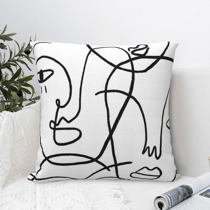 Abstract Faces Square Pillowcase Pillow Cover Polyester Cushion Decor Comfort Throw Pillow for Home Sofa