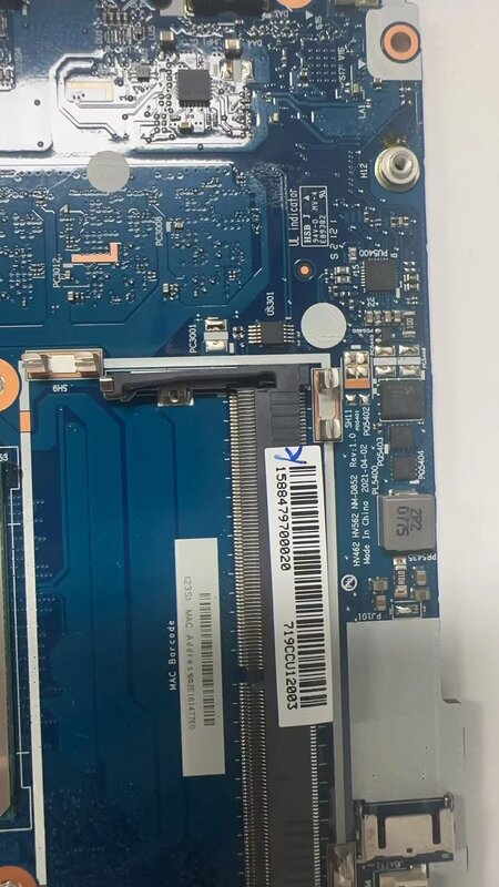 Per Lenovo S14 G2 ITL / S15 G2 ITL scheda madre del computer portatile NM-D852 scheda madre con CPU I5 1135G7 GPU MX450 2G + RAM 8G 100% test work