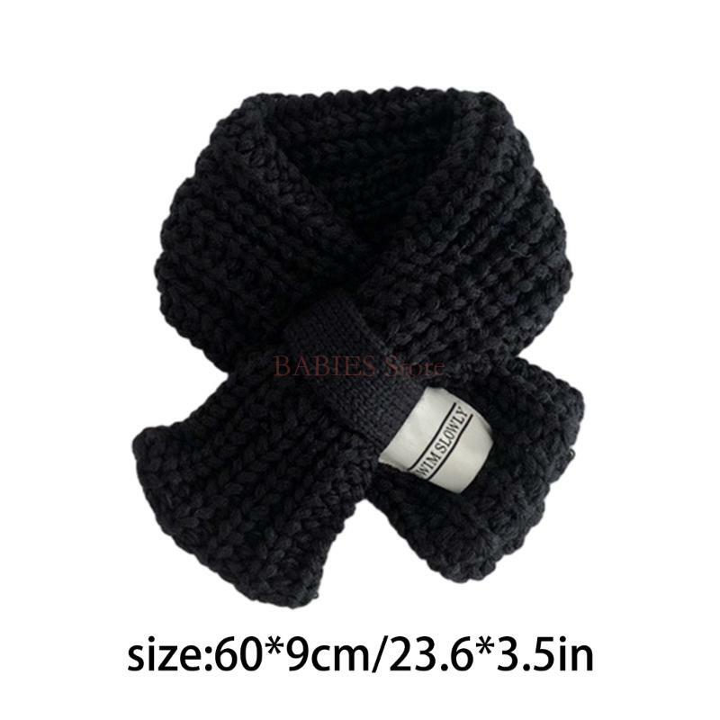 C9GB Soft and Warm Kids Scarf Knitted Neck Warmer Cosy Neckerchief Breathable Long Muffler New Year Gift for 3-12T Boys Girls
