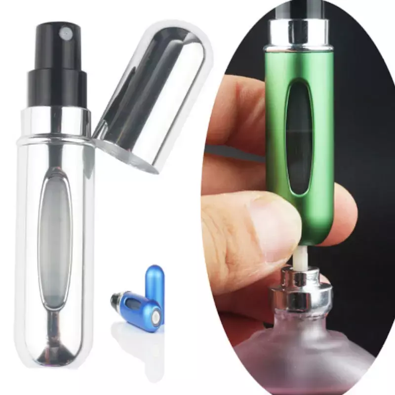 Botella de Perfume recargable de 8ML con bomba de aroma en aerosol, contenedores cosméticos vacíos de viaje, atomizador