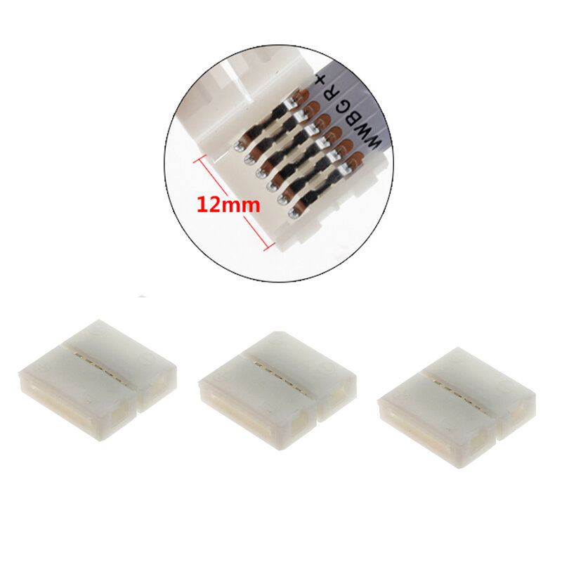 5pcs/lot 12mm 6PIN 6 Pin RGB+CCT L Shape or T shape No Soldering Easy Connector For RGBCCT RGBCW LED Strip Light 6 PIN Connector