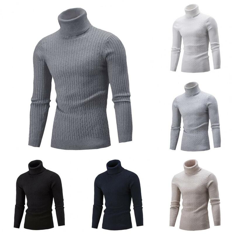 Comfortable Soft Turtleneck Tee Stylish Warm Men's Turtleneck Sweaters for Autumn Winter Slim Fit Casual Layering for Men