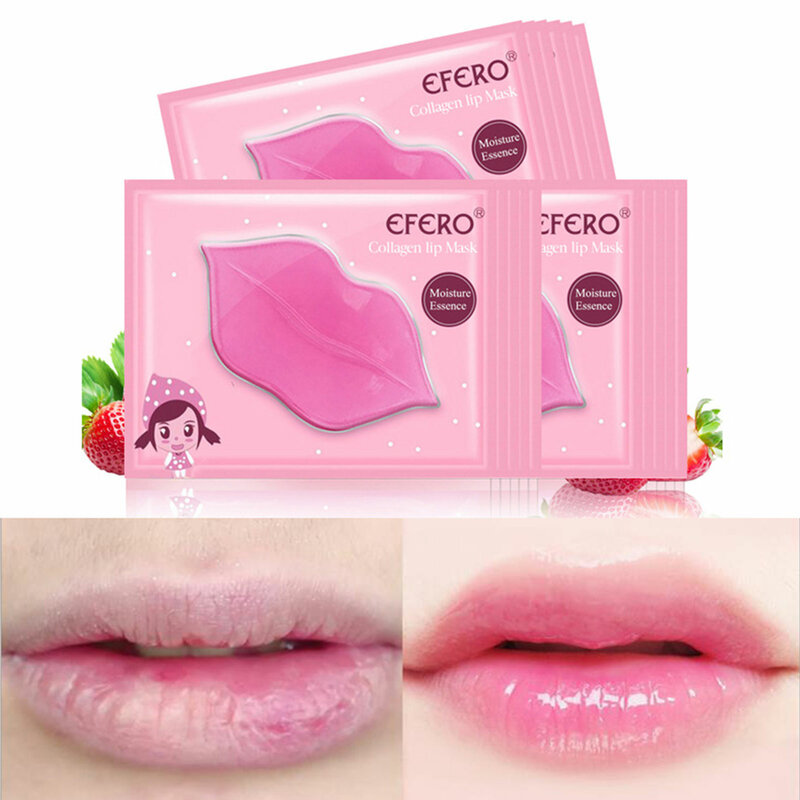 Collagen Crystal Lip Care Gel Pads Skin Care Products Pink Gel Lip Patches Great For Moisturizing Remove Dead Skin Lip Masque