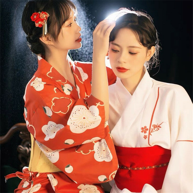 Kimono japonés con estampado Floral Obi para mujer, vestido elegante de Geisha Yukata, Cosplay, fotografía tradicional, 2023