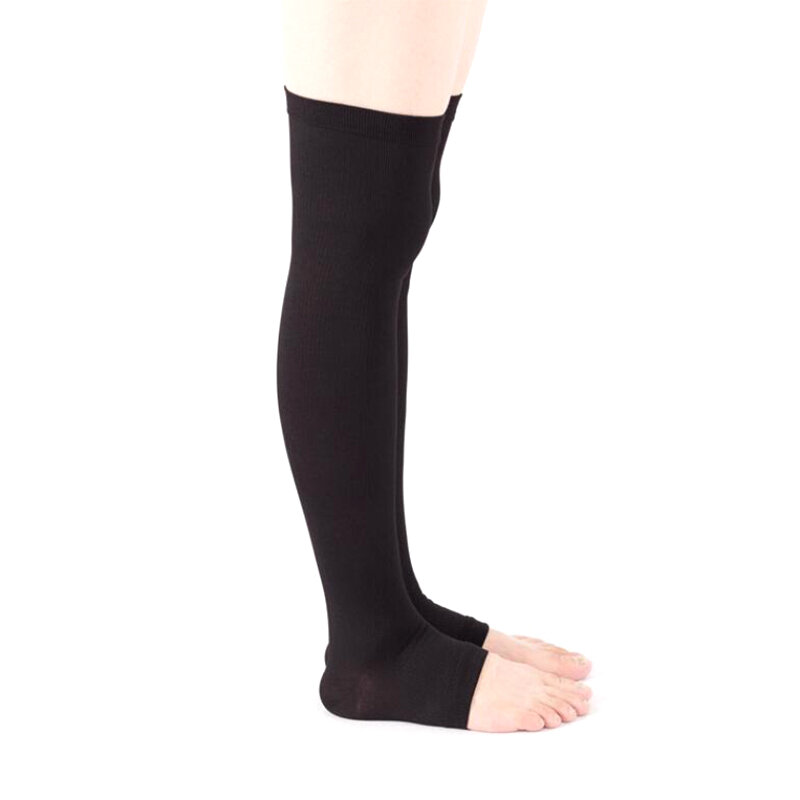 Unisex Open Toe Knee-High Medical Meias de Compressão, varizes, Brace Wrap Shaping, 18-21mm