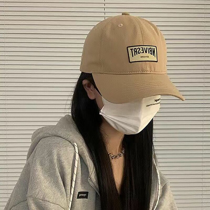 Face Smaller Baseball Cap Vintage Curved Brim Letters Embroidered Sun Hat Adjustable INS Style Hip Hop Hat Sports Outdoor