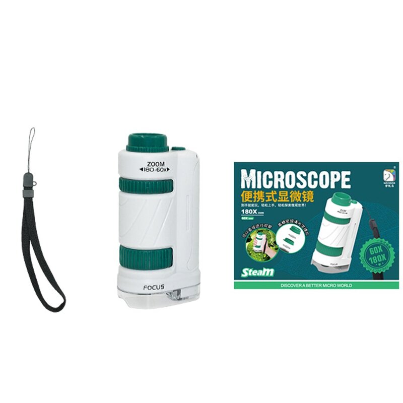 Mikroskop genggam Mini anak-anak, mainan sains edukasi pengiriman cepat, mikroskop saku bercahaya LED, mikroskop Mini untuk anak-anak, 2024