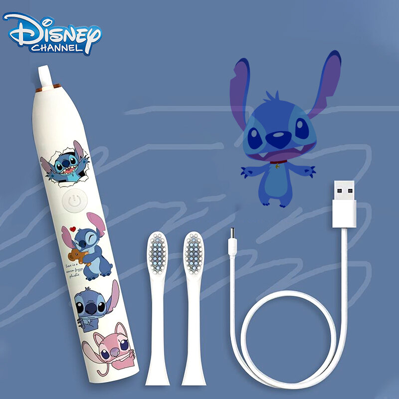 Disney Stitch elektryczna szczoteczka do zębów kreskówka ultradźwiękowa szczoteczka do zębów wibrująca na imprezę prezent w pełni automatyczna szczoteczka do zębów