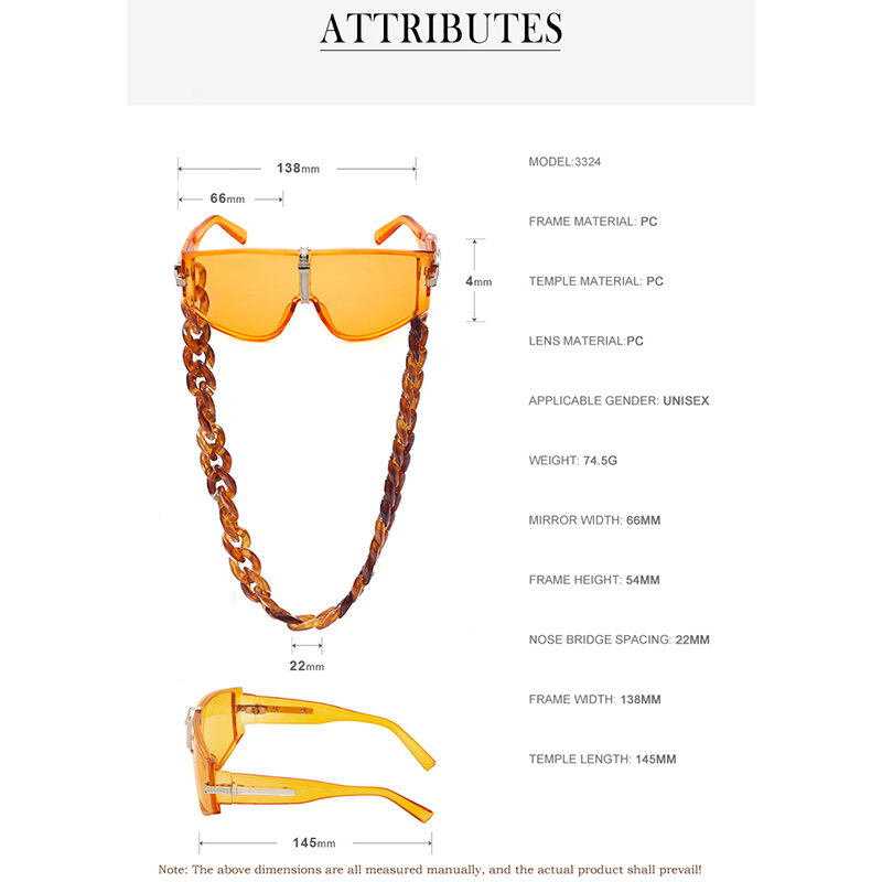Большие солнцезащитные очки в стиле стимпанк с цепочкой женские модные роскошные Брендовые спортивные солнцезащитные очки для мужчин трендовые солнцезащитные очки