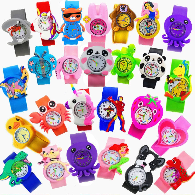 27 Dier Patronen Kind Cartoon Speelgoed Kinderen Horloge Studenten Klok Kids Elektronische Quartz Horloges Jongens Meisjes 2-9 Jaar oud Gift