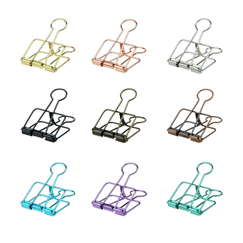 20 Pieces Paper Clip Hallow Electroplated Office Clips Desk Organizer
