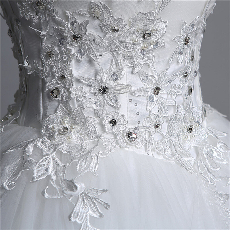 Elegante vestido de baile feminino, sem alças, tule, apliques, vestidos de noiva, vestido de noiva, 2024
