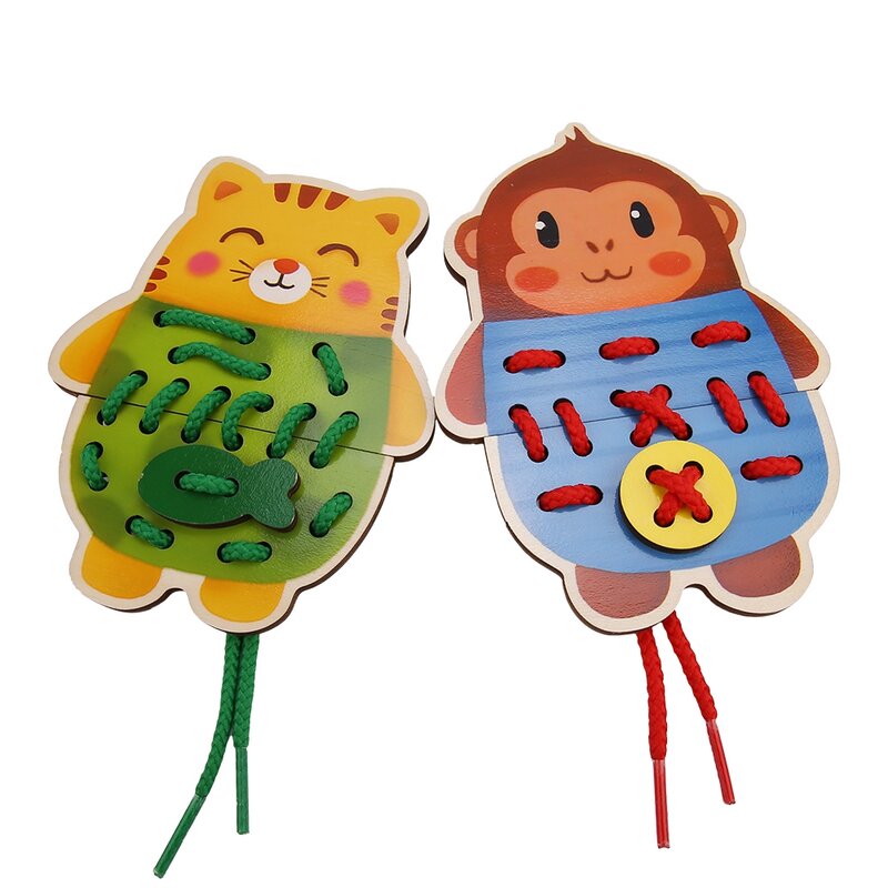 Игрушки Монтессори, детская мультяшная деревянная доска с животными, детская развивающая головоломка, игрушки