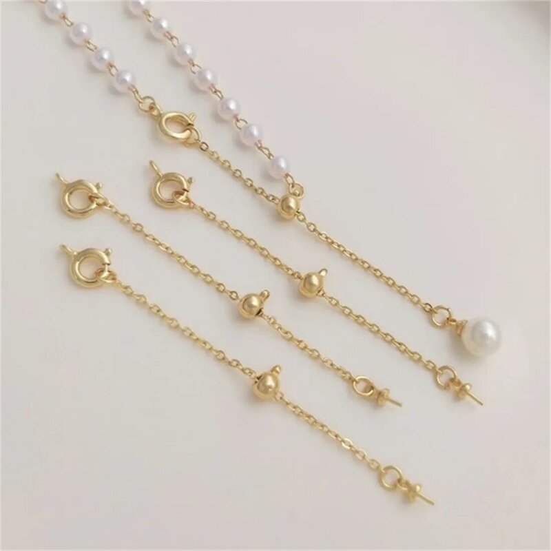 Queue réglable enveloppée d'or 14 carats, support de JOBead, extension de ressort, ficelle de JODIY, collier de perles, accessoires de bijoux