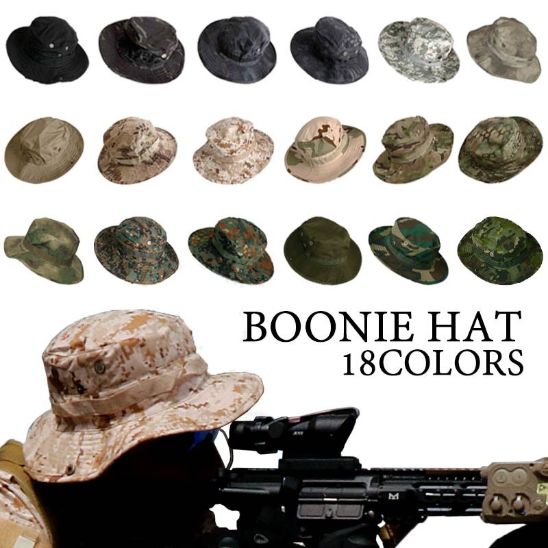 Boonie-Gorra táctica de camuflaje para hombre, gorro de camuflaje para deportes al aire libre, pesca, senderismo, caza