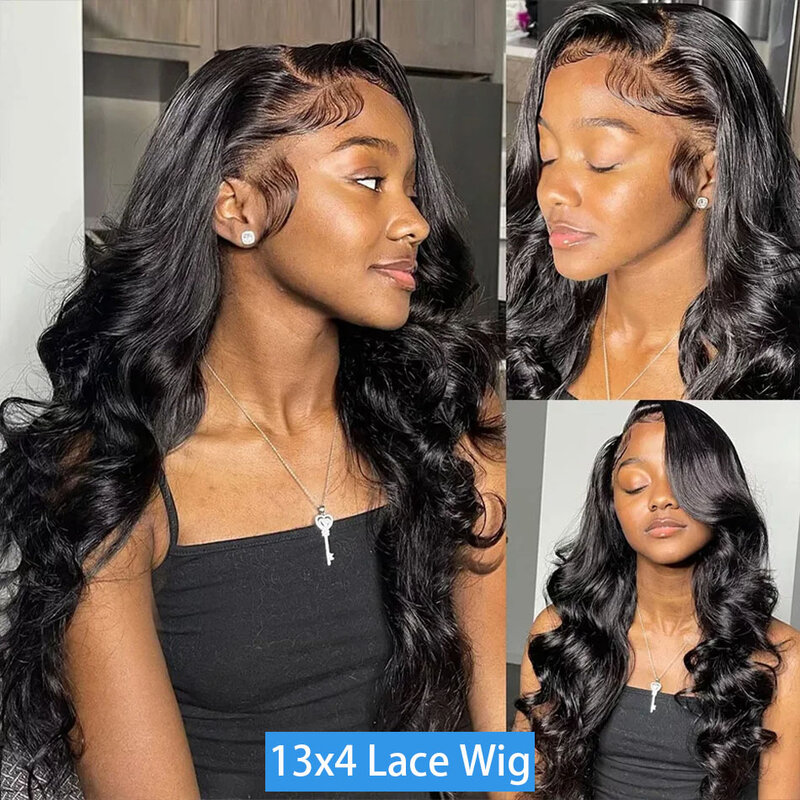 250 Density 13x6 HD Transparent Body Wave Lace Front Wig Brazilian 13x4 Brazilian Remy Body Wave Lace Closure Wig For Women