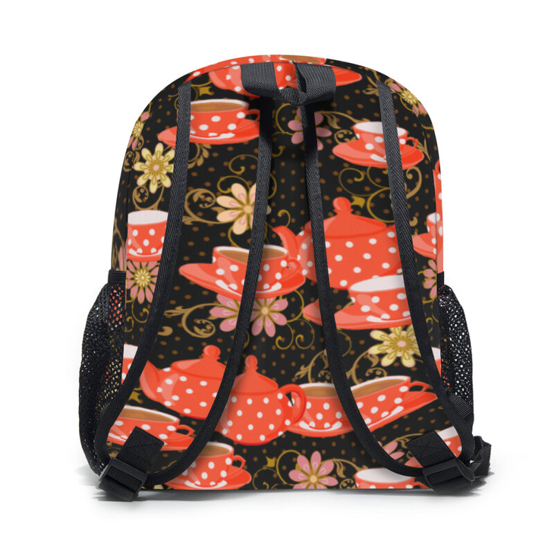 어린이 배낭 티팟 찻잔, 꽃과 팬, 유치원 어린이 학교 가방