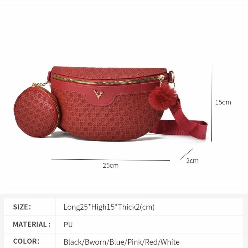 Weaving Pattern Crossbody Bag High Quality PU Strap Shoulder Bag Chest Bag Women Girls