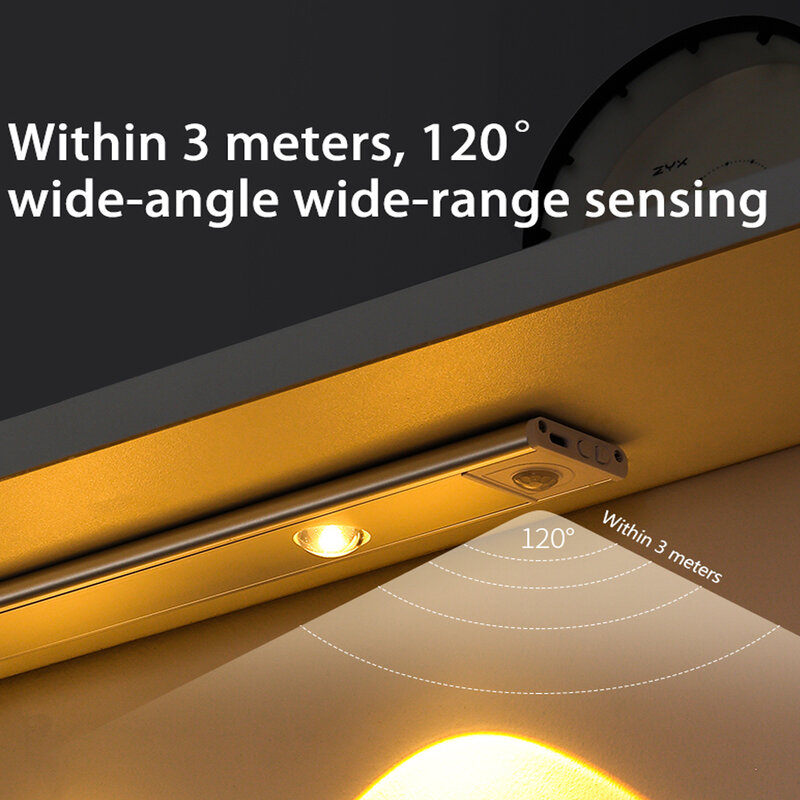 Ultra fino led sensor de movimento sem fio luz da noite usb led vinho cooler luz para armário cozinha quarto guarda-roupa iluminação interior