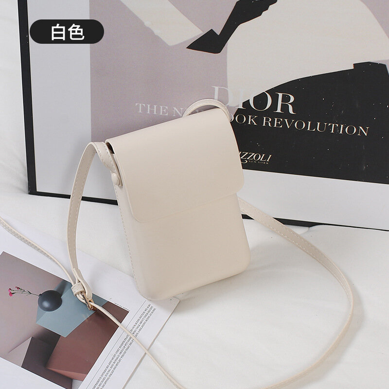 2024 New Fashion Versatile Vertical Small Square Bag with Pressed Shell Texture Phone Bag Commuting Crossbody Bag